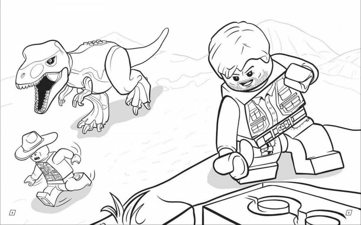 Coloring book cheerful dino city