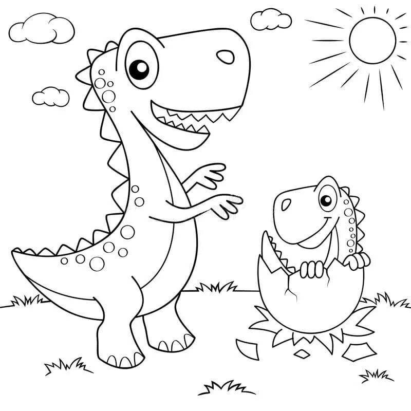 Gorgeous dino city coloring book