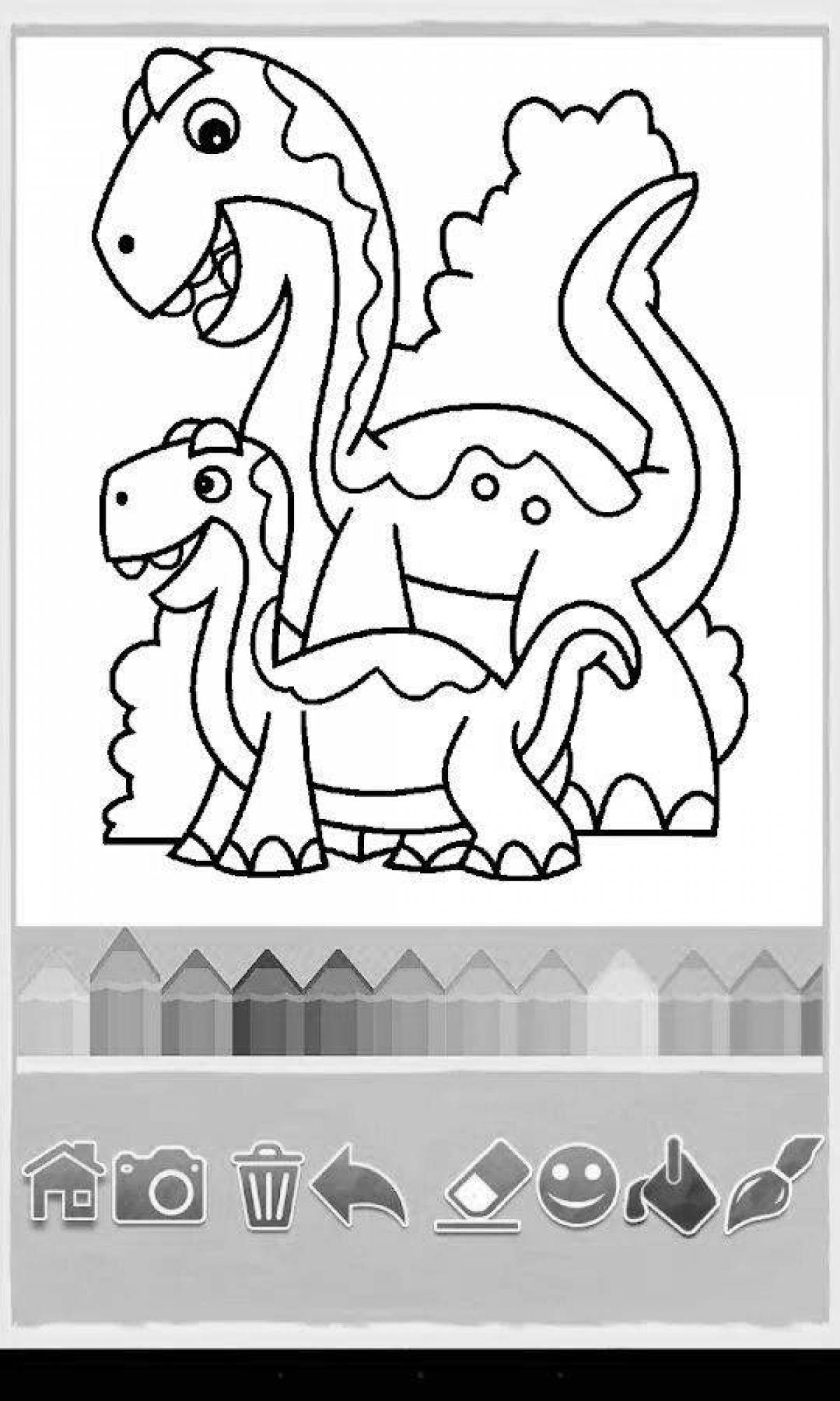 Dino Wonderful City Coloring Page