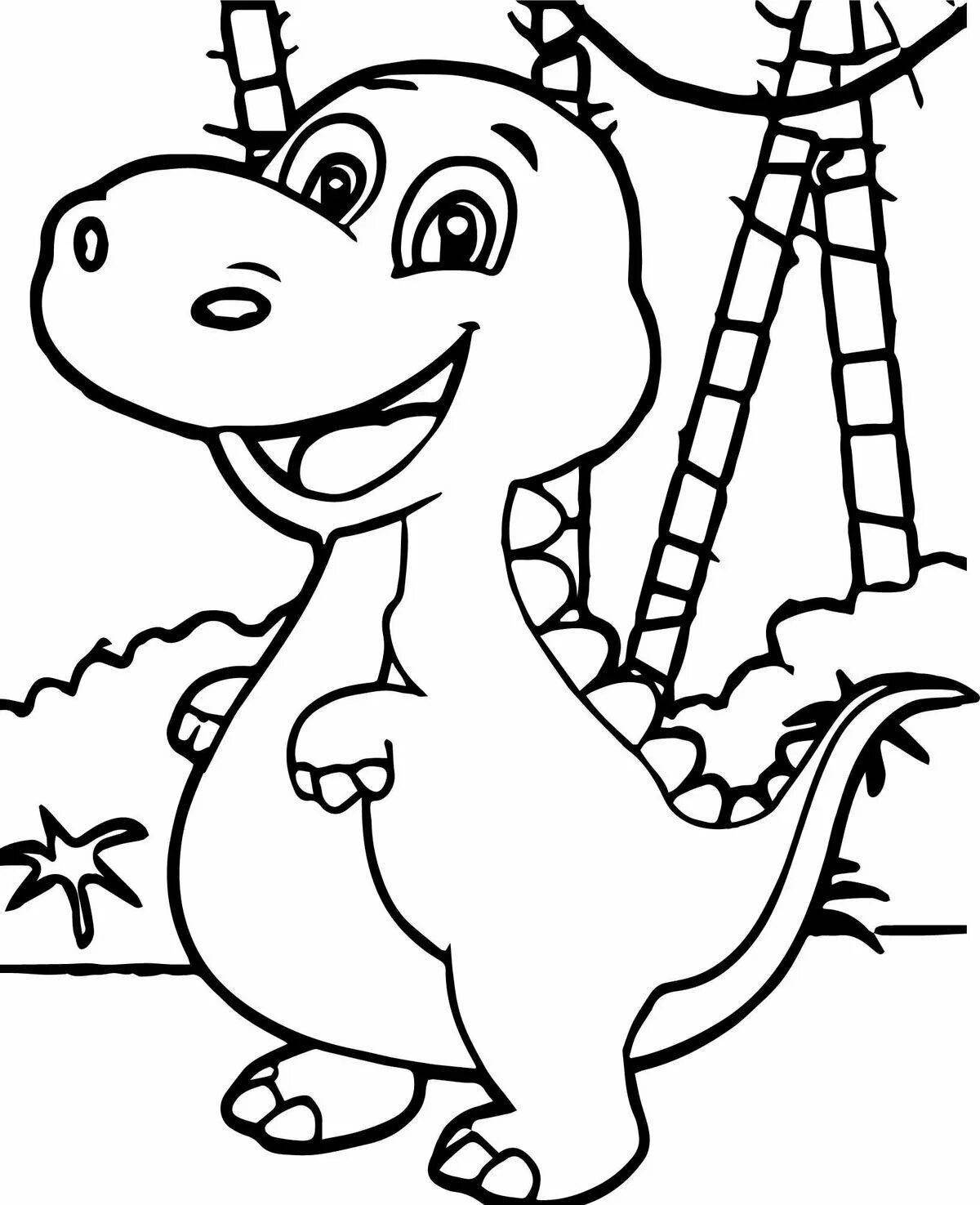 Scenic dino city coloring page