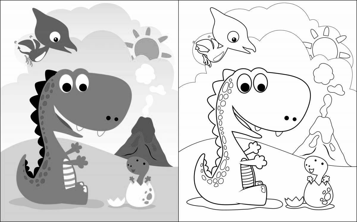 Quirky dino city coloring book