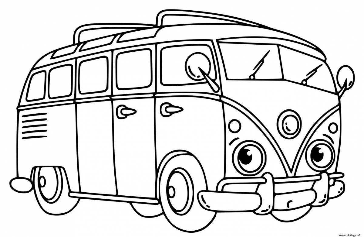 Анимированная страница раскраски автобуса гордона
