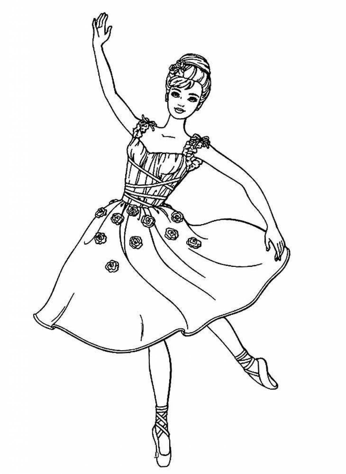 Раскраска очаровательная барби балерина