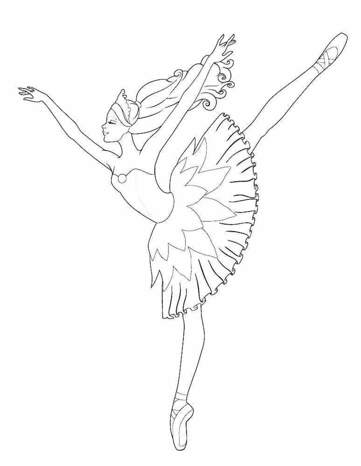 Раскраска яркая барби балерина