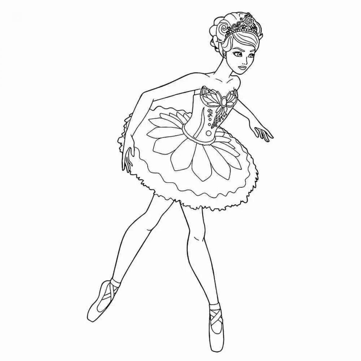 Раскраска живая барби балерина