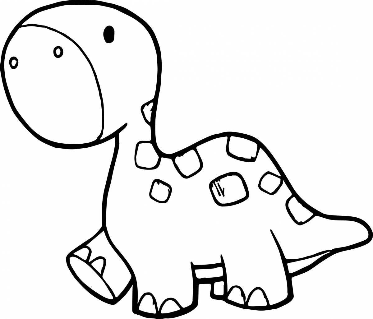 Adorable cute dinosaur coloring page