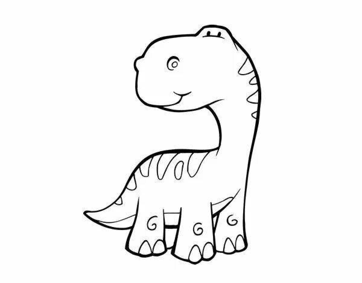Причудливая милая раскраска динозавра