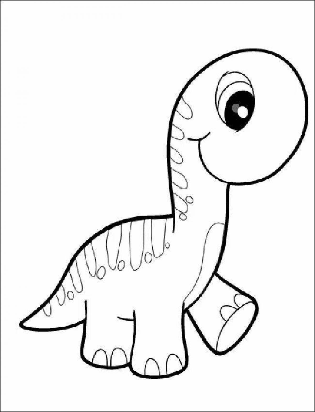 Раскраска улыбающийся милый динозавр