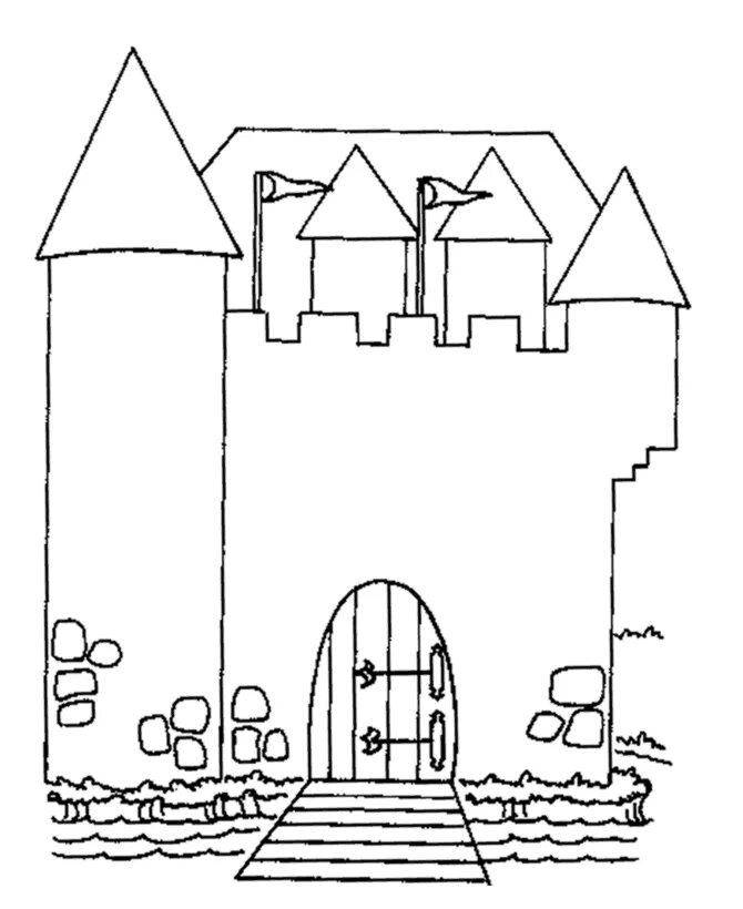 Coloring page elegant medieval castle