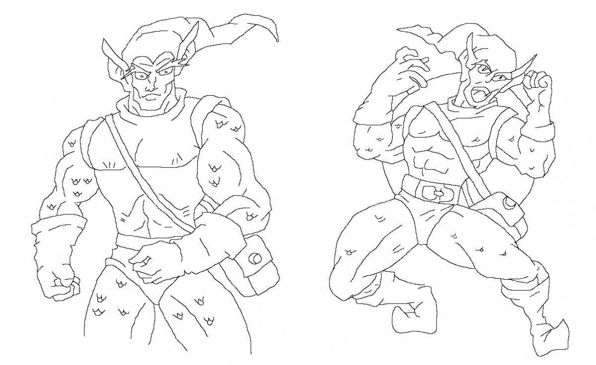 Majestic green goblin coloring page