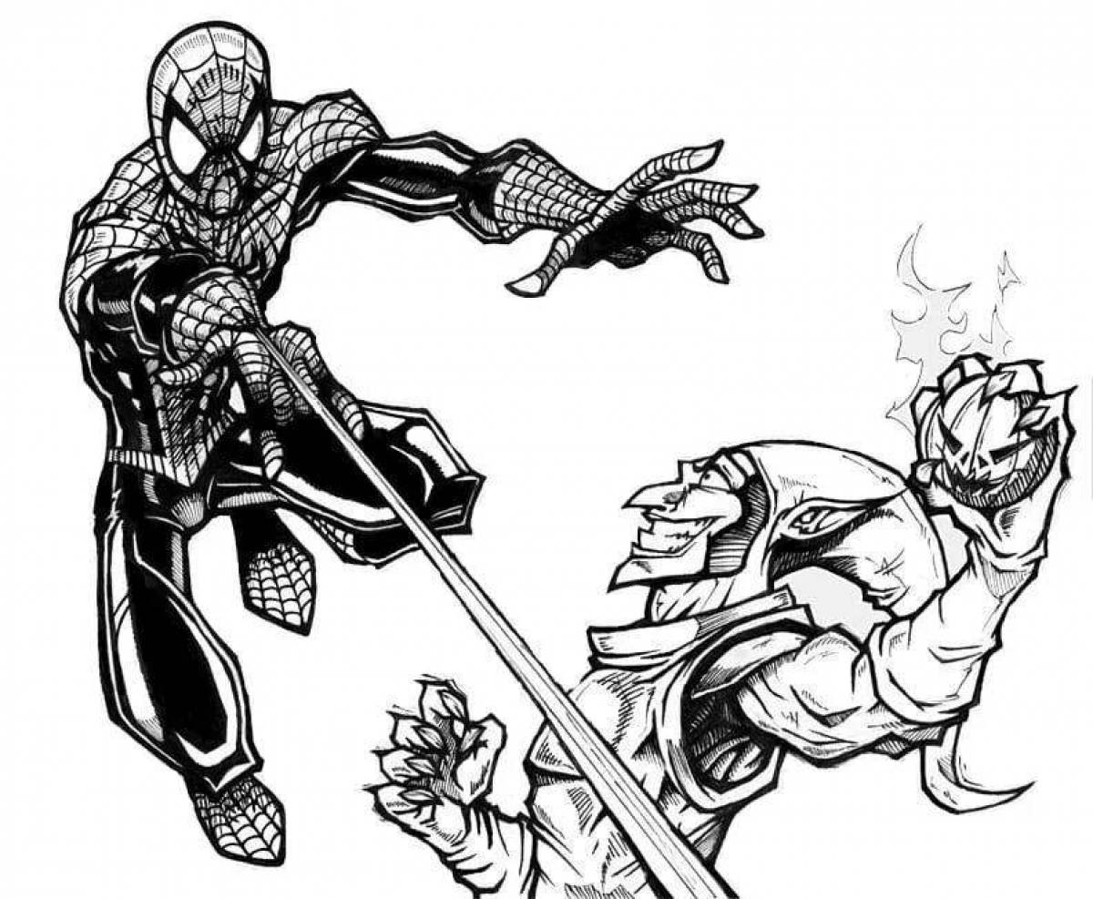 Charming green goblin coloring page