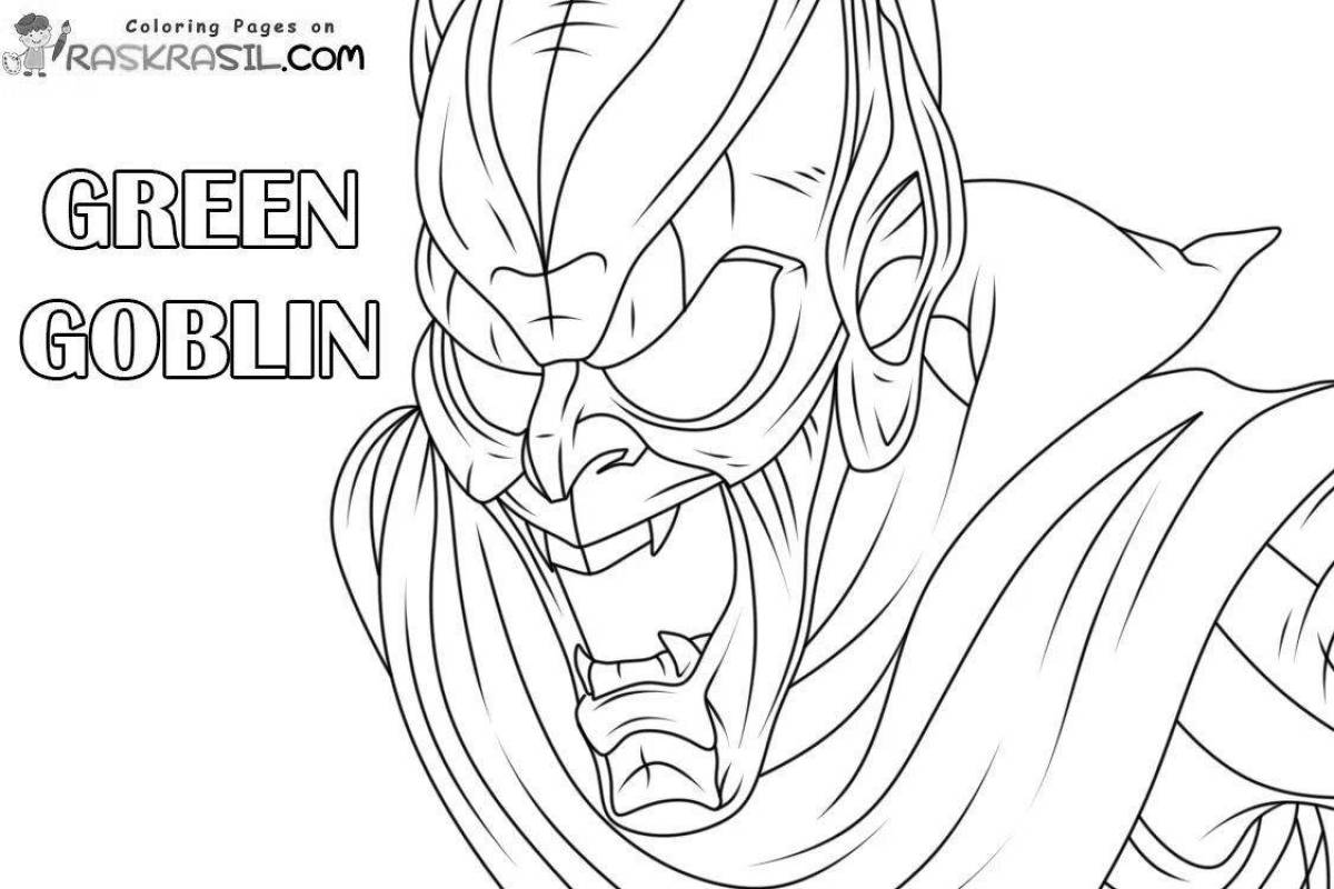 Mysterious green goblin coloring page