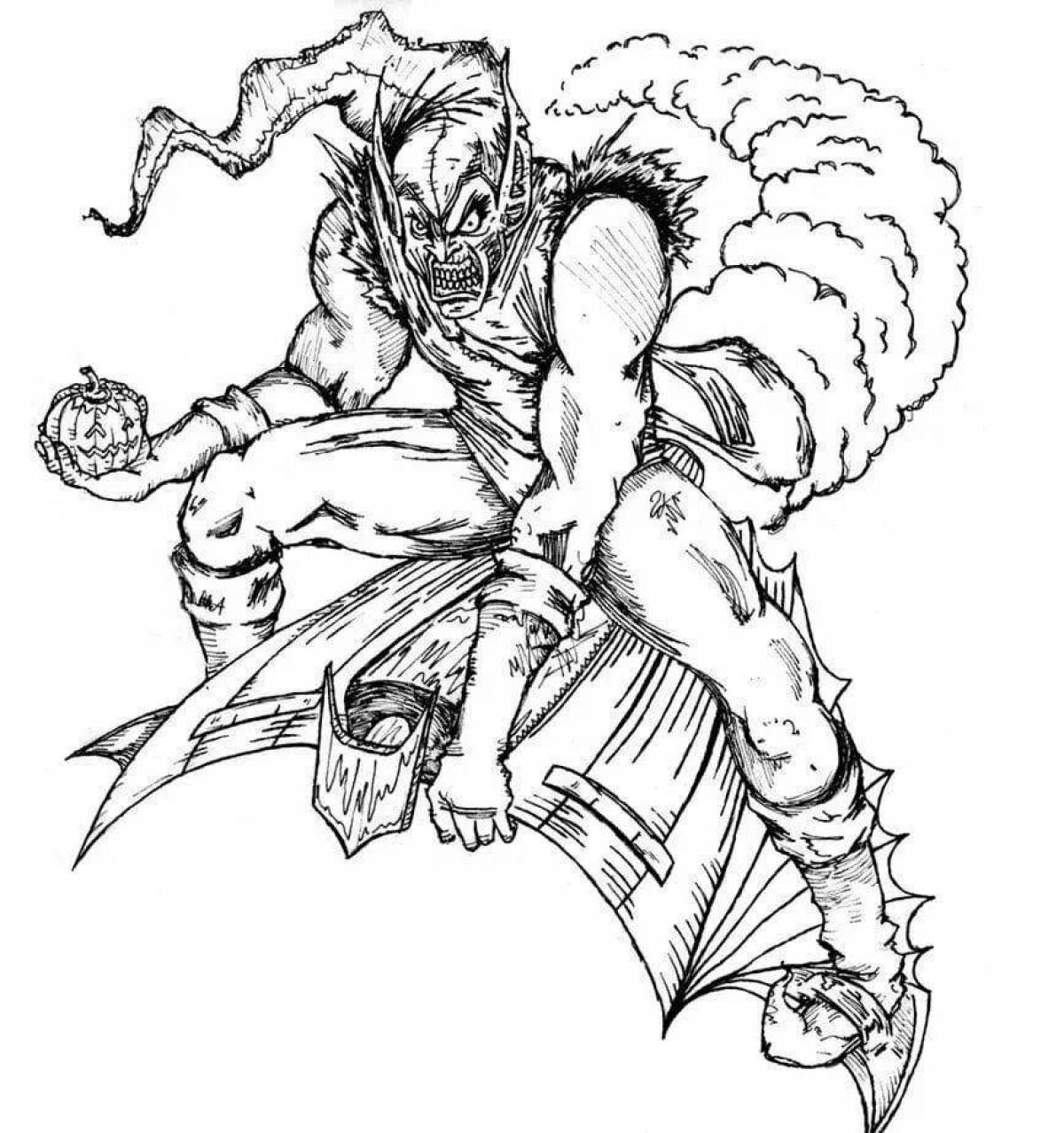 Fat green goblin coloring page