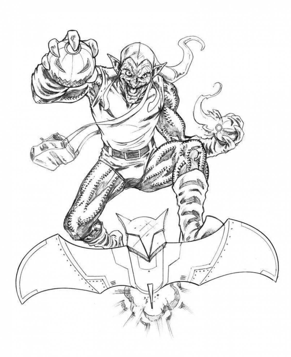 Glowing green goblin coloring page