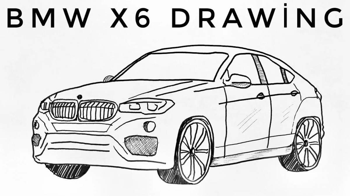 Charming bmw x6 coloring page