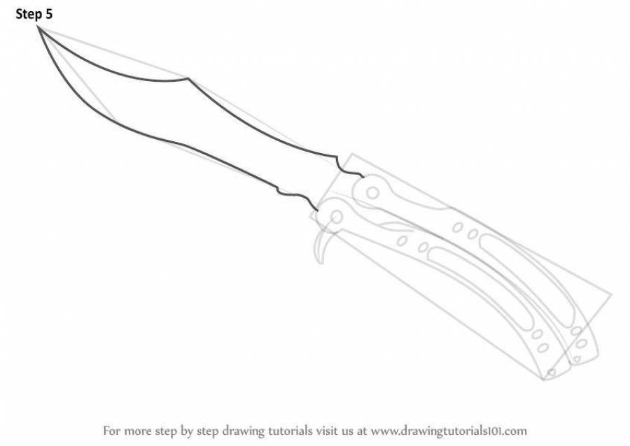 Картинки ножей из стандофф 2 для срисовки бабочка