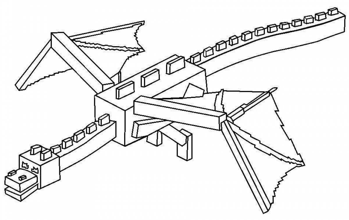 Майнкрафт эндер дракон нарисовать
