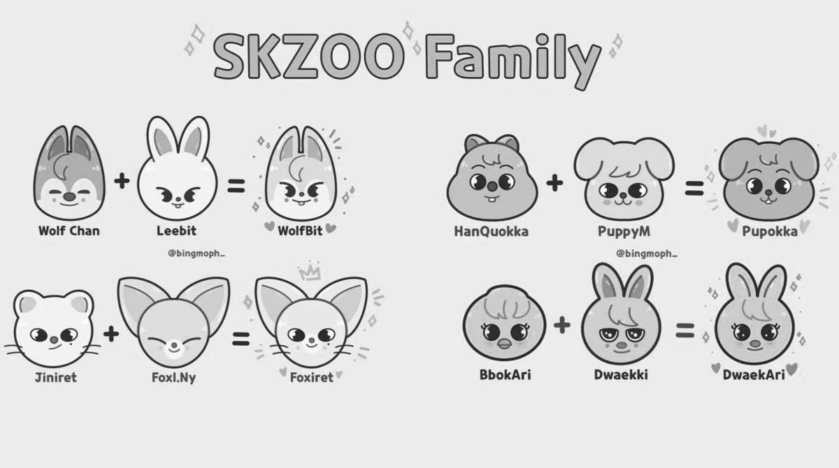 Coloring Pages Skzoo Stray Kids (26 pcs) download or print for free 7778