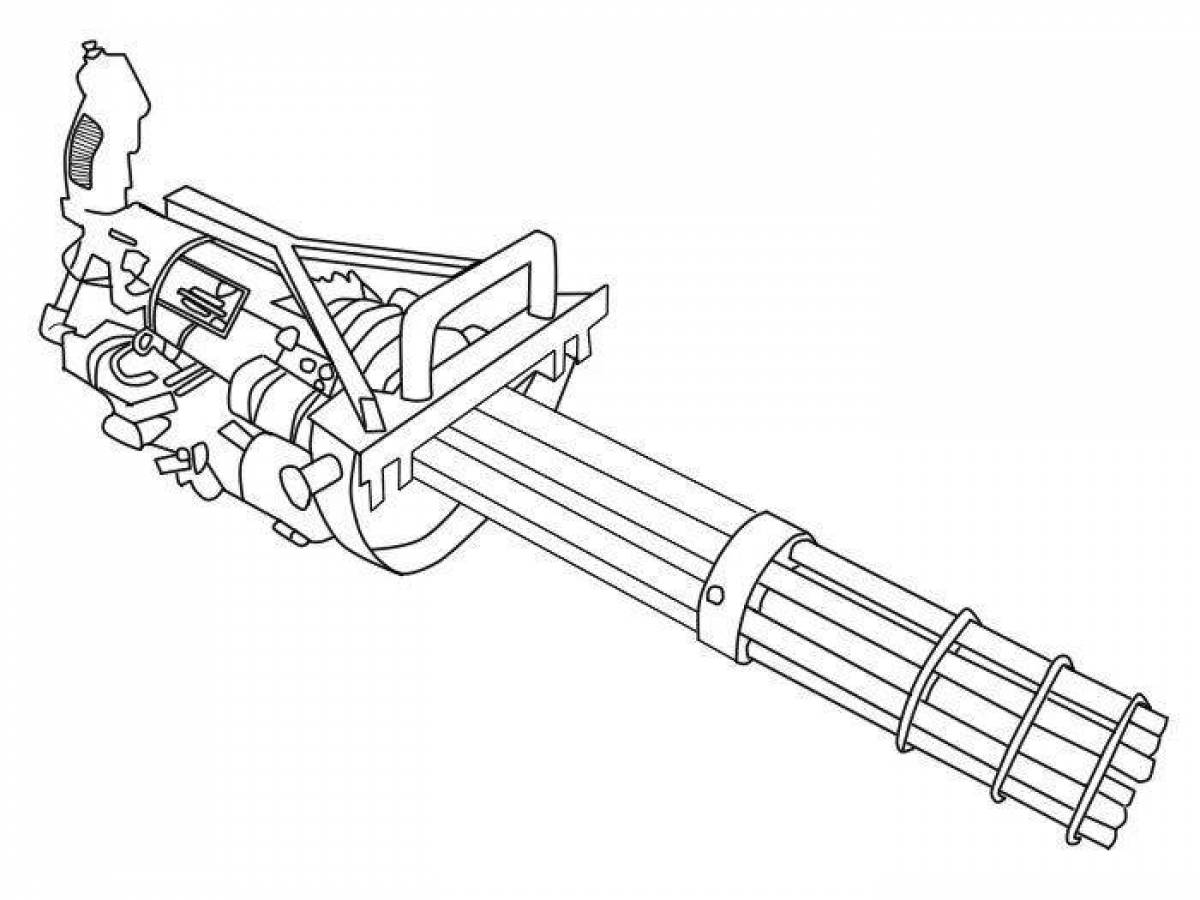 Пулёмёт Гатлинга раскраска