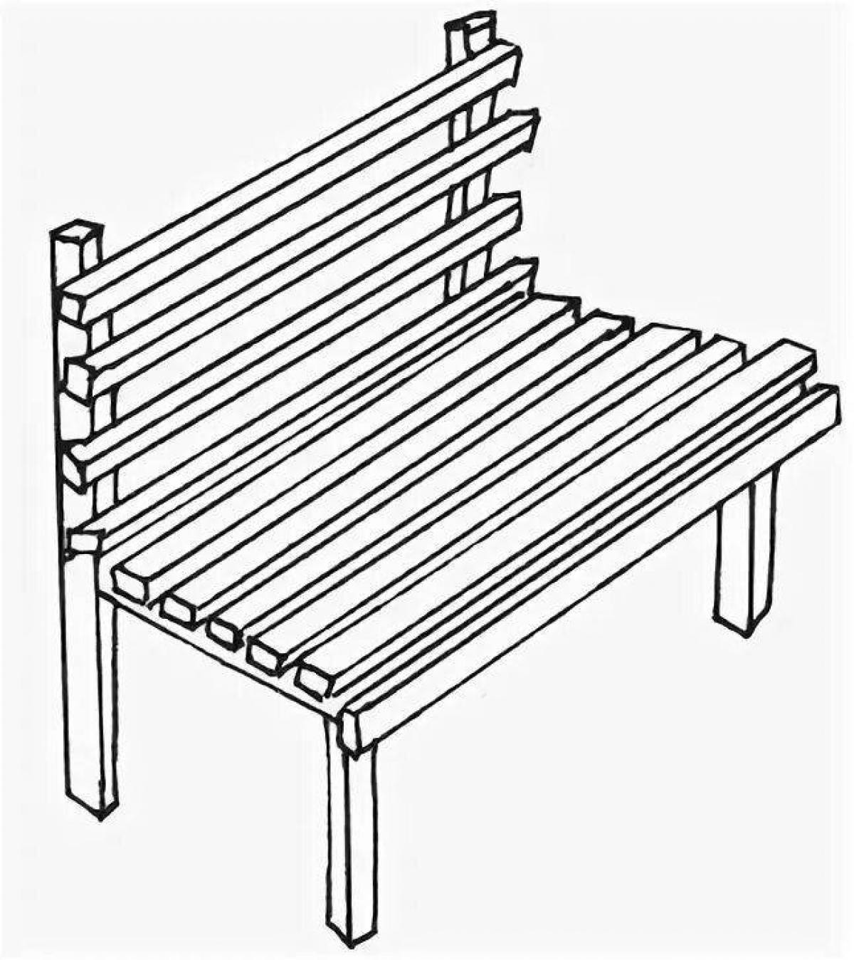 Скамейка раскраска