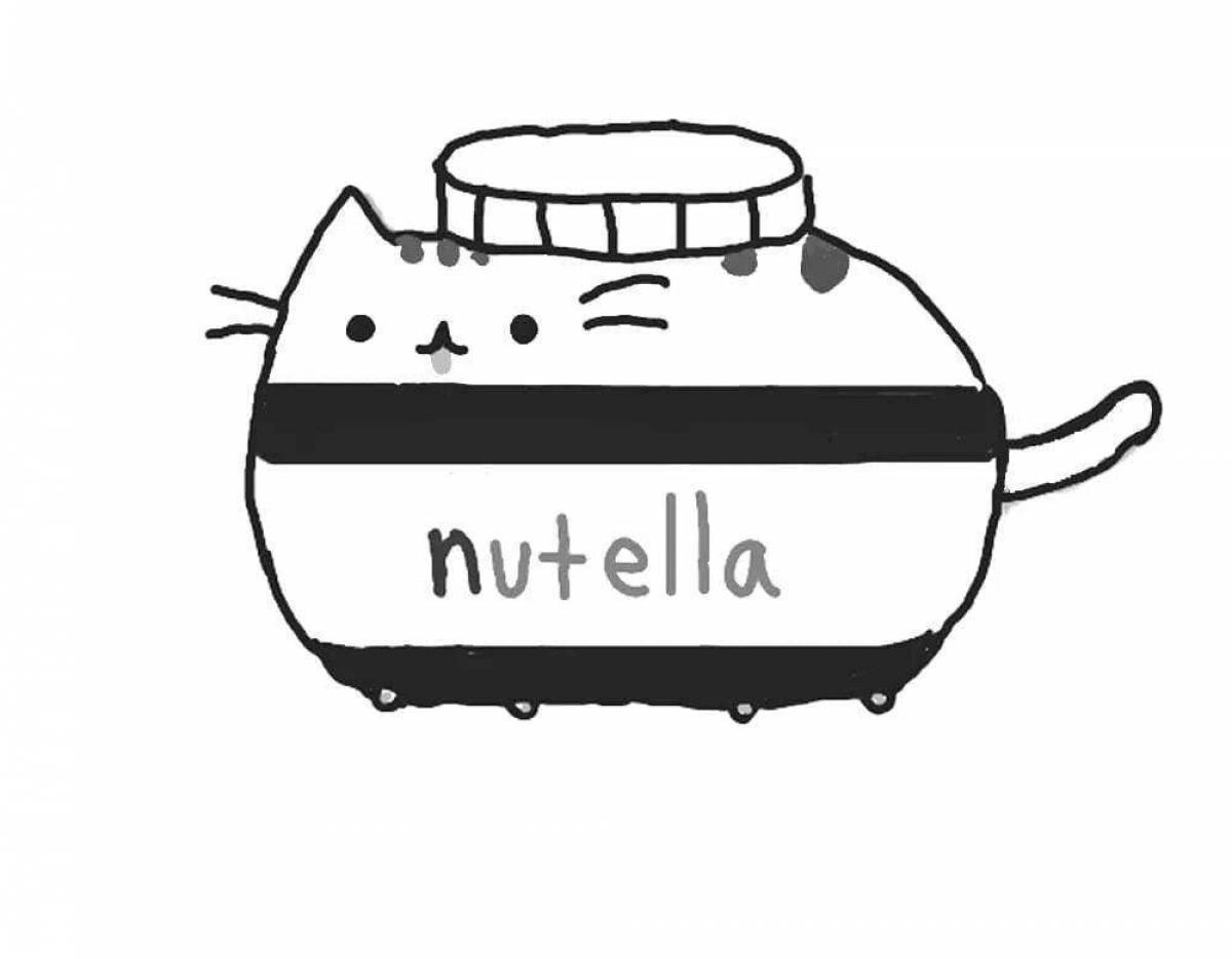 Раскраски кот Пушин Нутелла