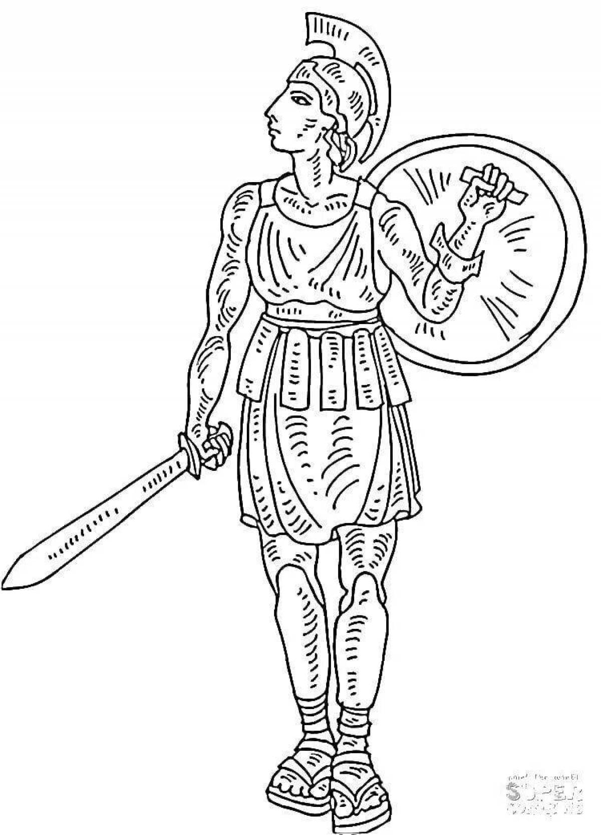 Гладиаторы в древнем Риме раскраска