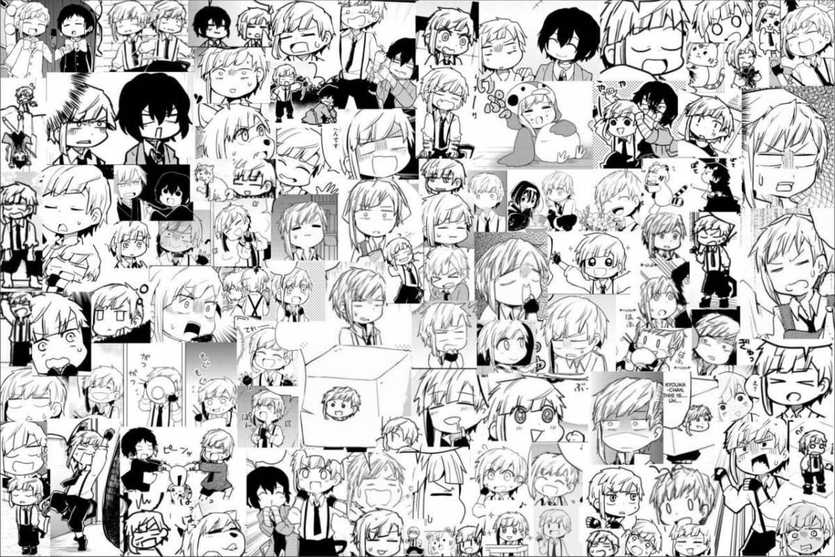 Joyful anime sticker coloring page