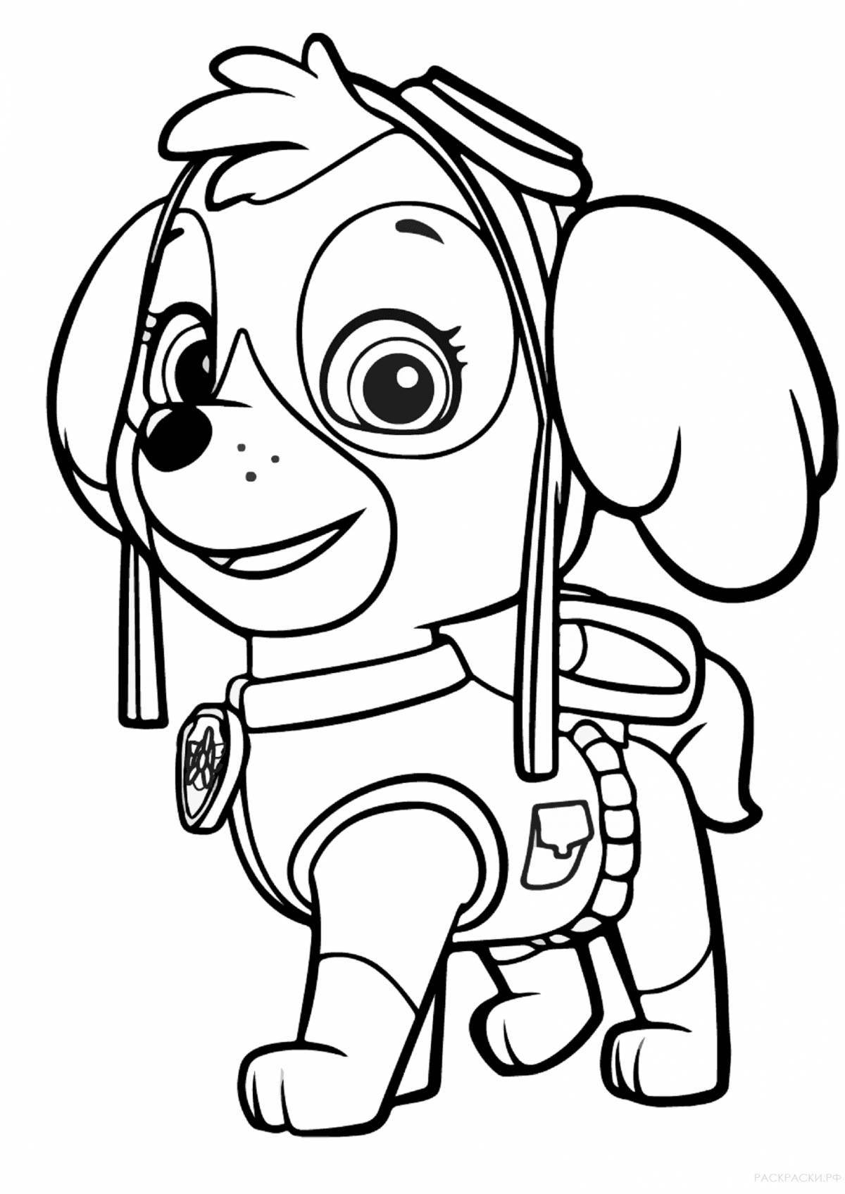Adorable dog patrol coloring page