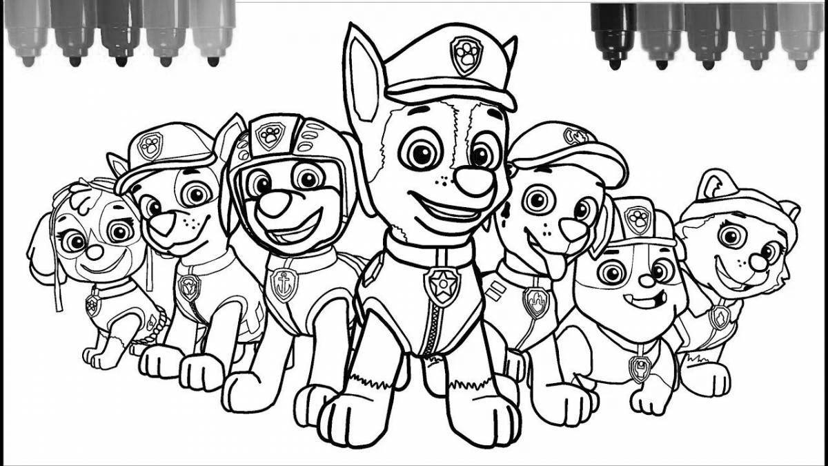 Impressive dog patrol coloring page