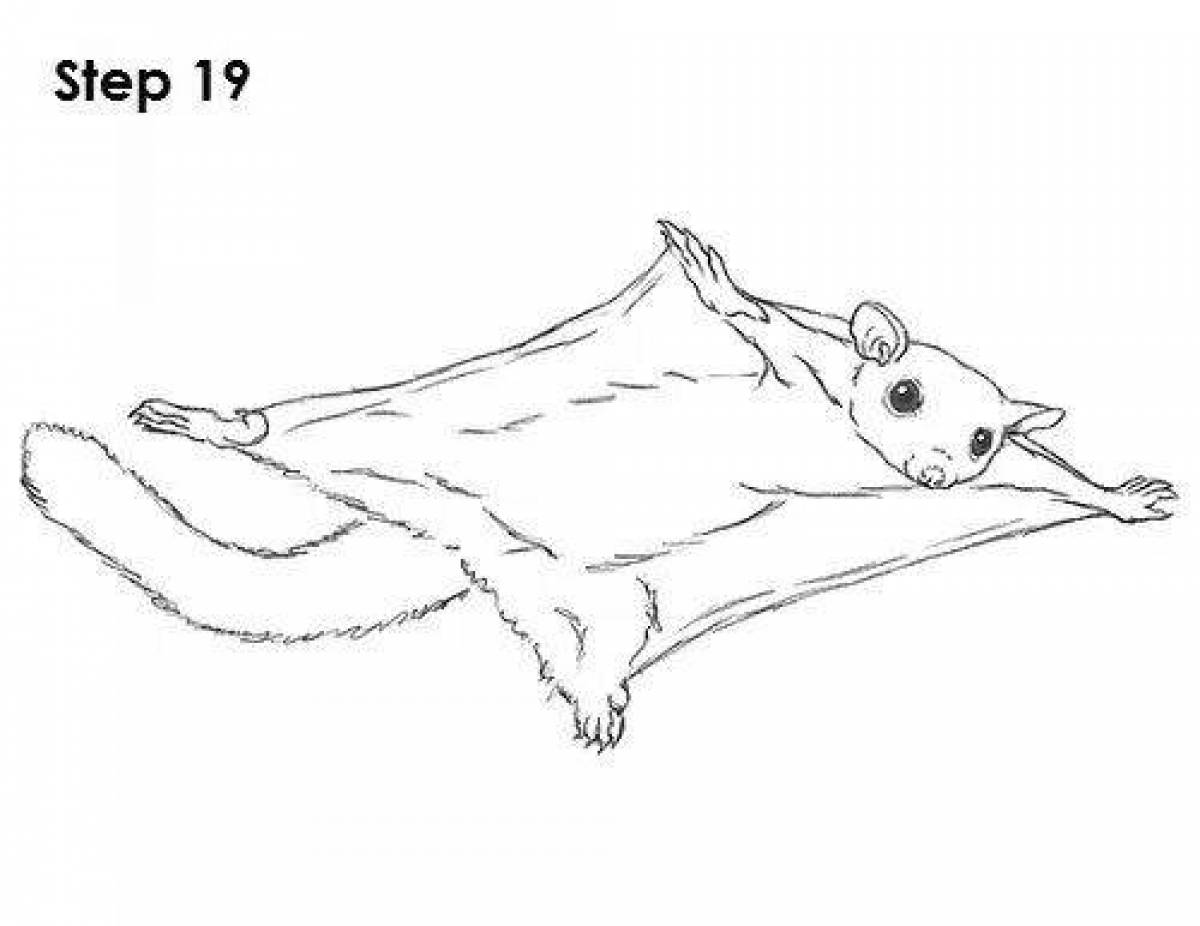 Playful flying squirrels coloring page