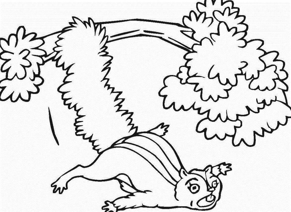 Adorable flying squirrel coloring page