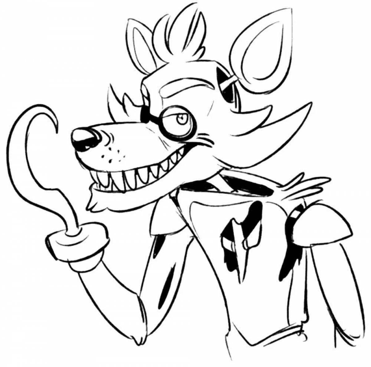 Colorful fnaf foxy coloring book