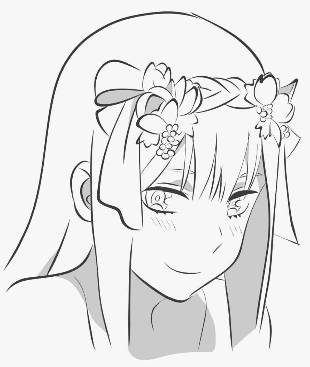 Shining anime coloring page 02
