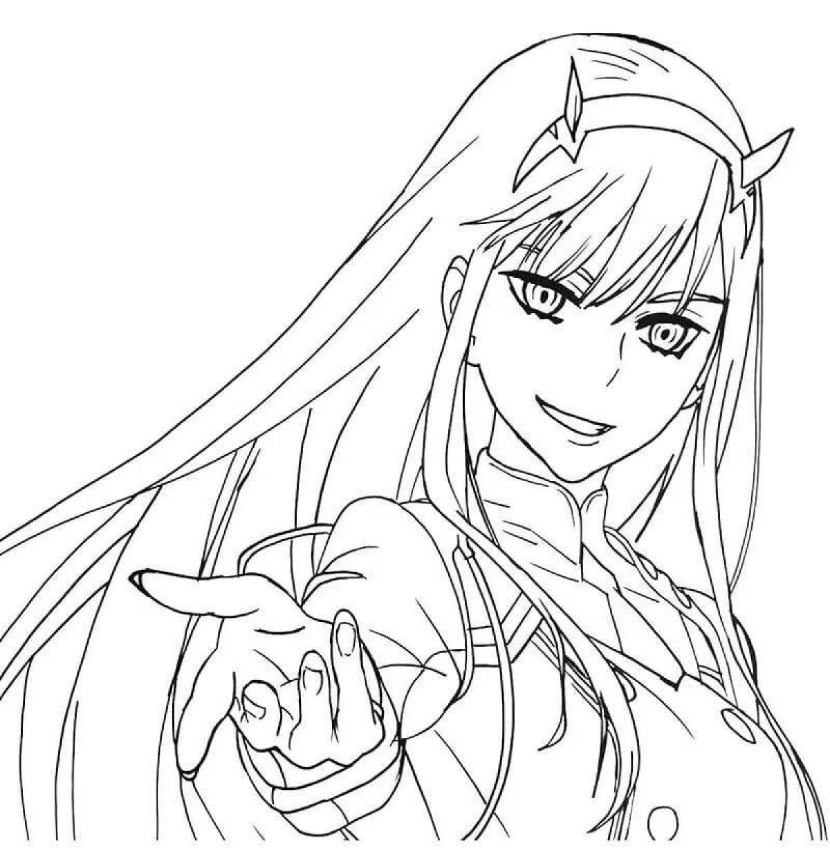 Animated anime coloring page 02