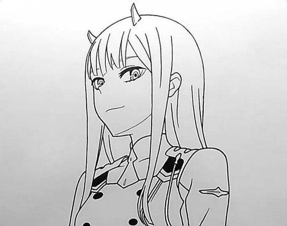 Intriguing anime coloring page 02