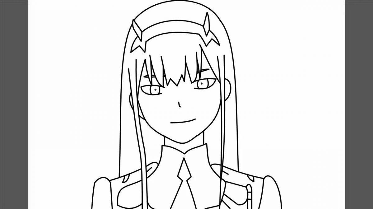 Hypnotic anime coloring page 02
