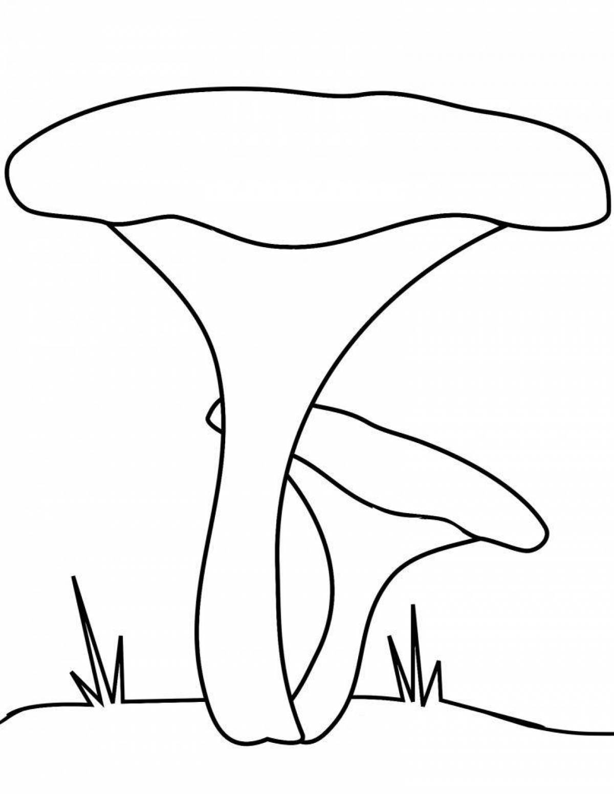 Colouring funny chanterelle mushroom