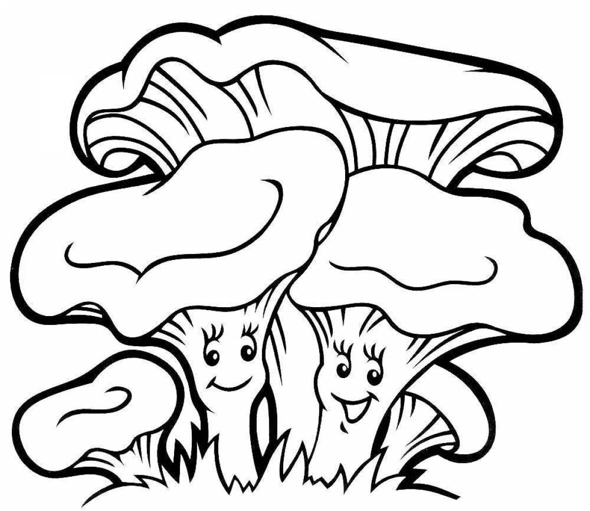 Coloring book deluxe chanterelle mushroom