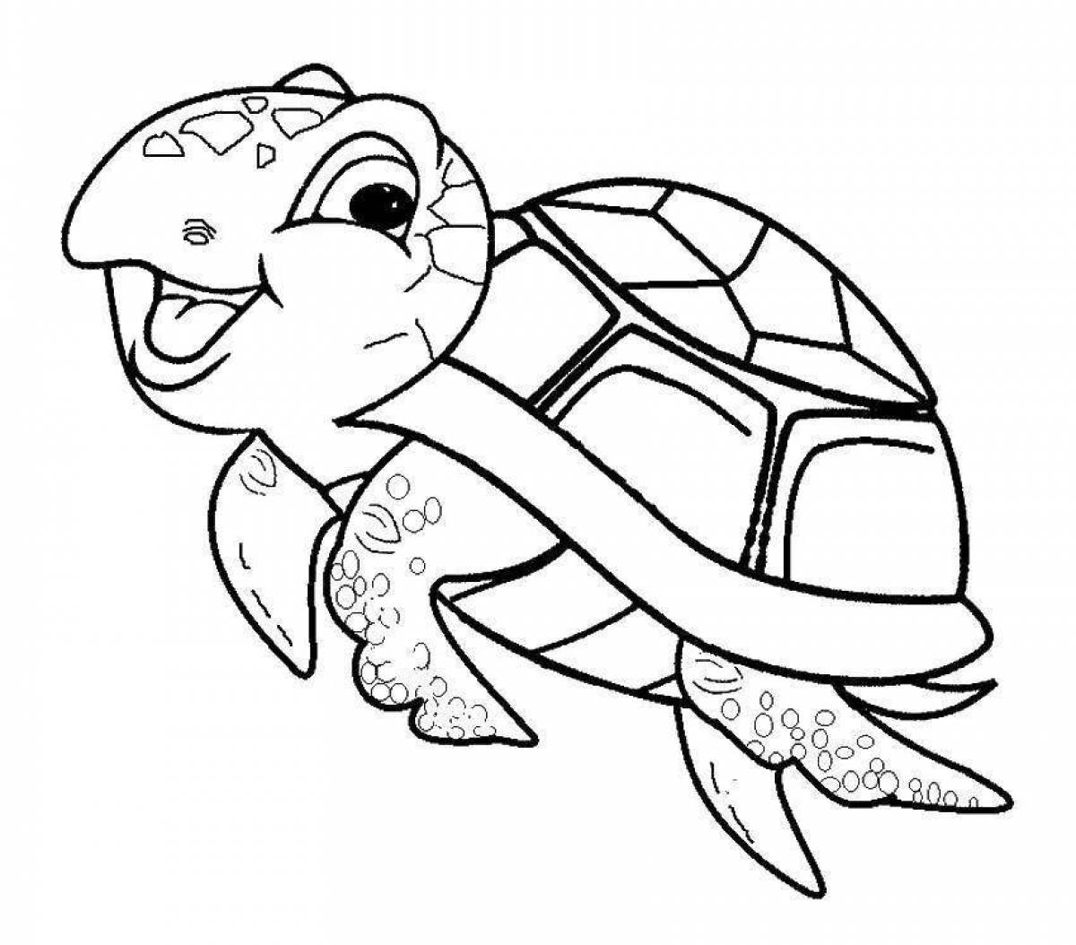 Раскраска величественная морская черепаха