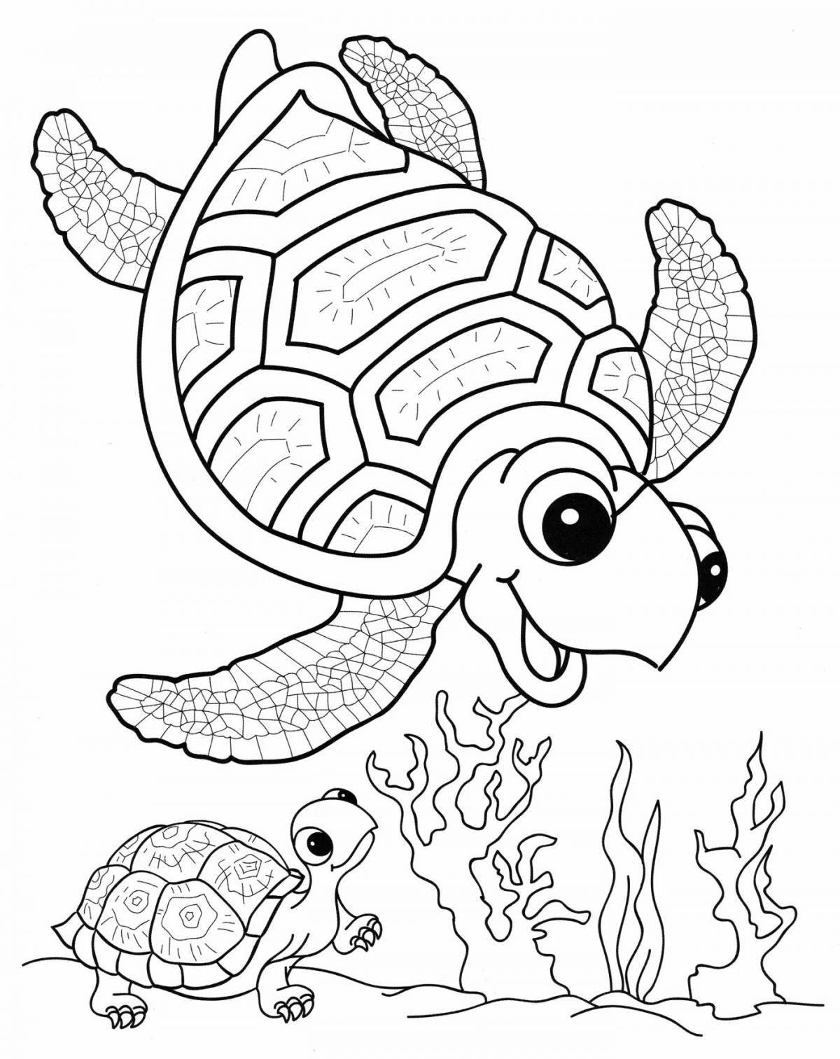 Раскраска светящаяся морская черепаха