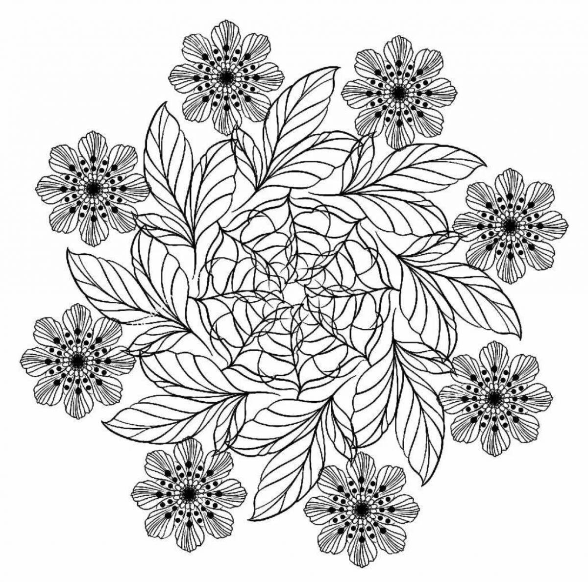 Увлекательная раскраска цветок мандалы