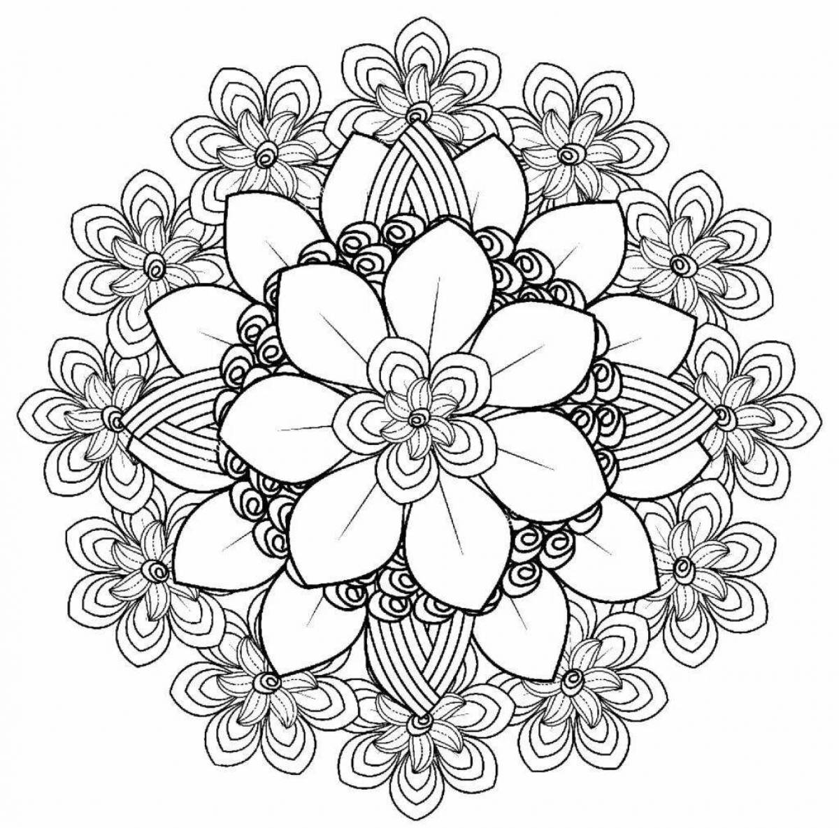 Великодушная раскраска цветок мандалы