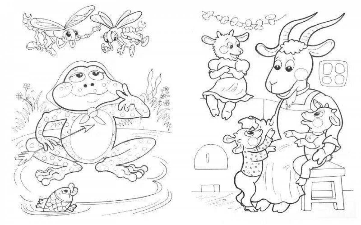 Playful fairy tale coloring page