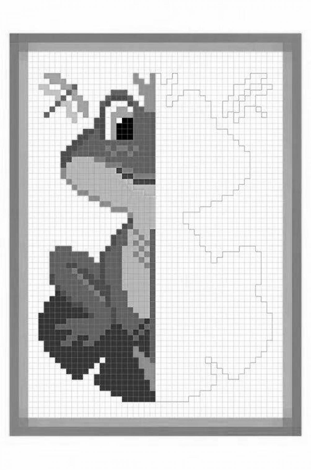 Colorful pixel by numbers coloring page