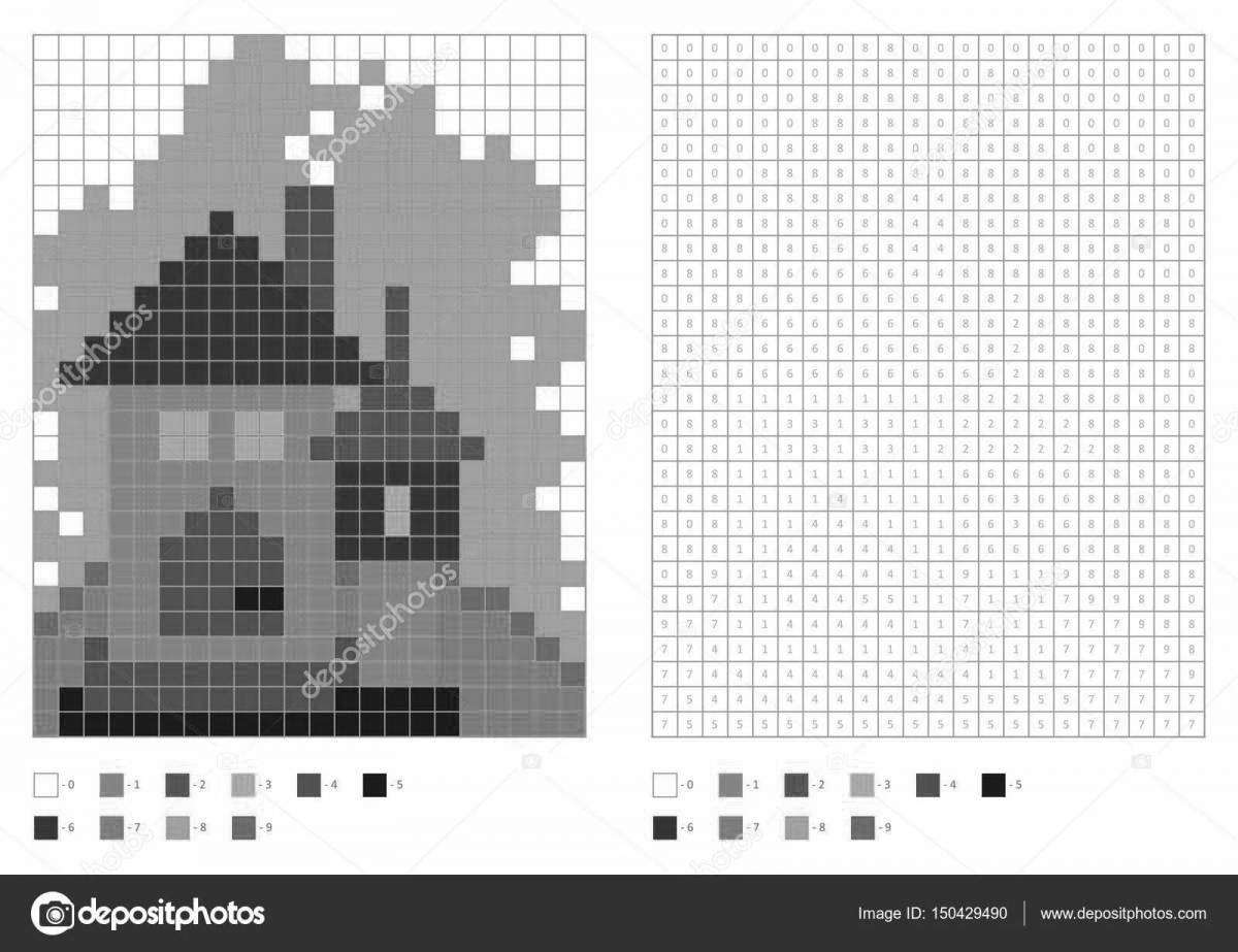 Радостная раскраска pixel by numbers