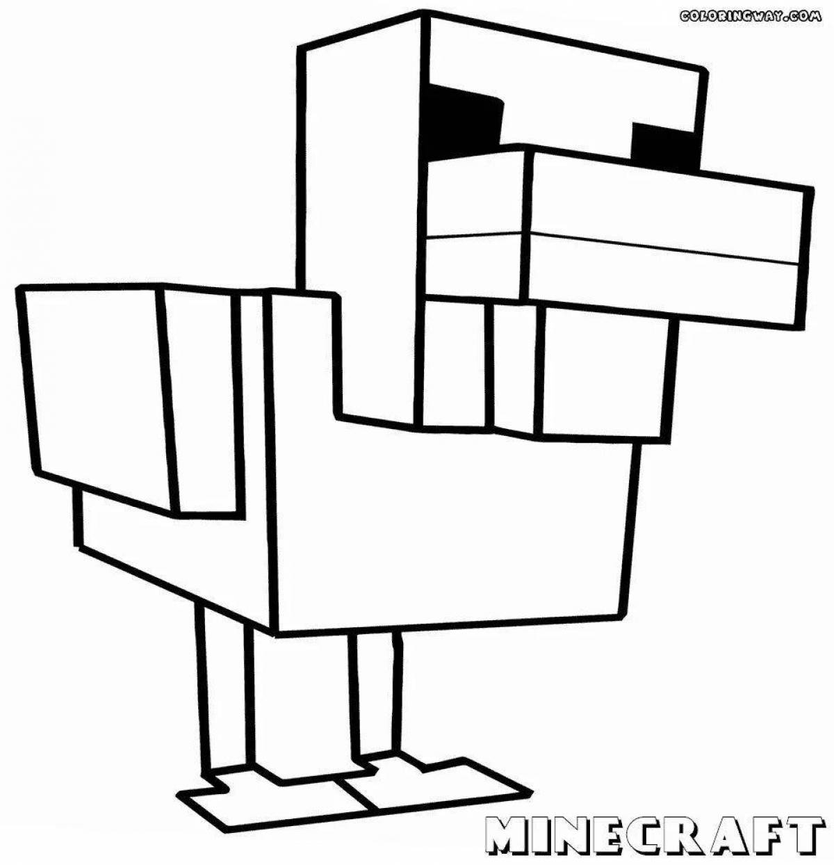 Fun minecraft cat coloring page