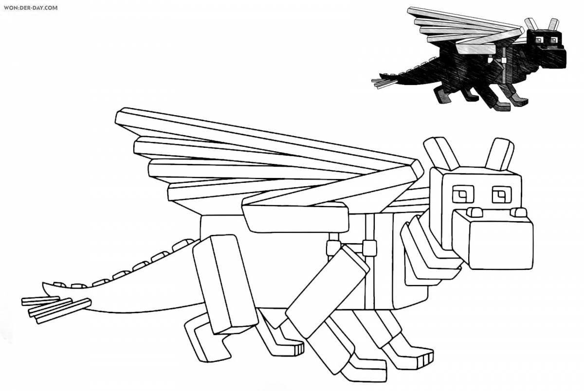 Awesome ender dragon minecraft coloring page