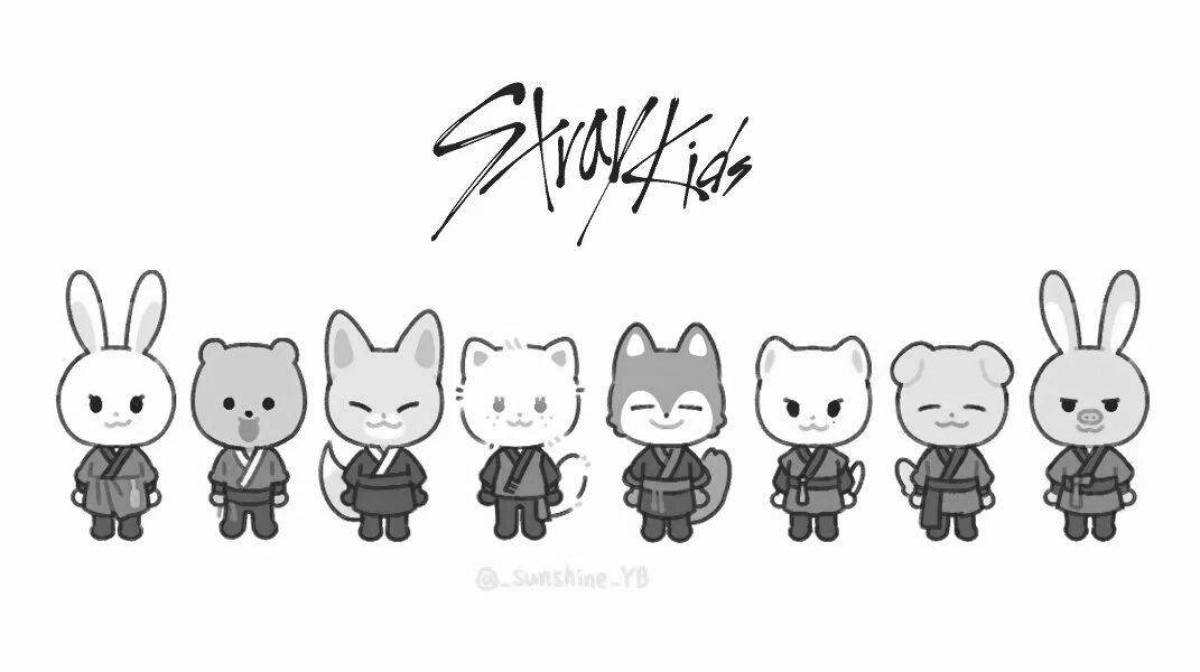 Amazing skzoo stray kids coloring page