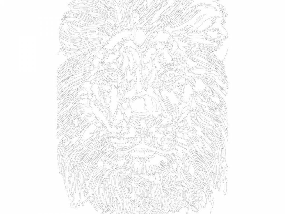 Раскраска величественный лев по номерам