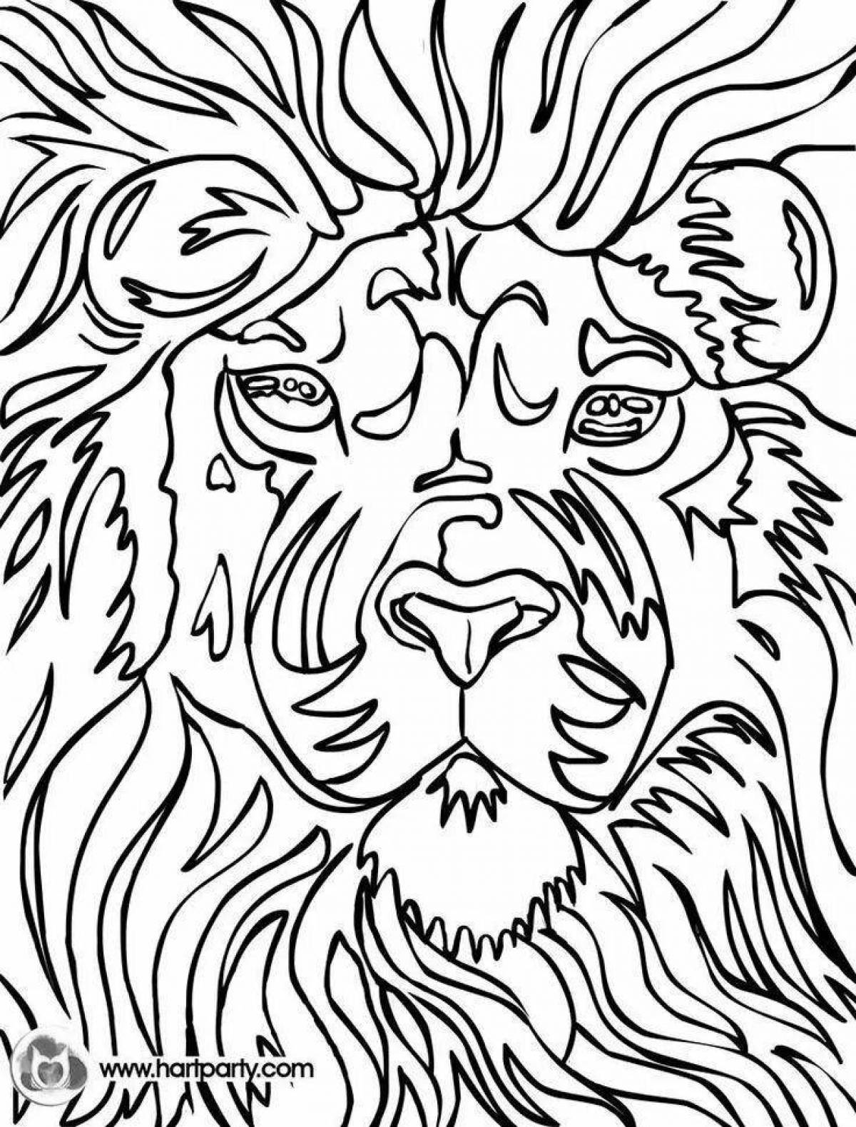 Раскраска великолепный лев по номерам